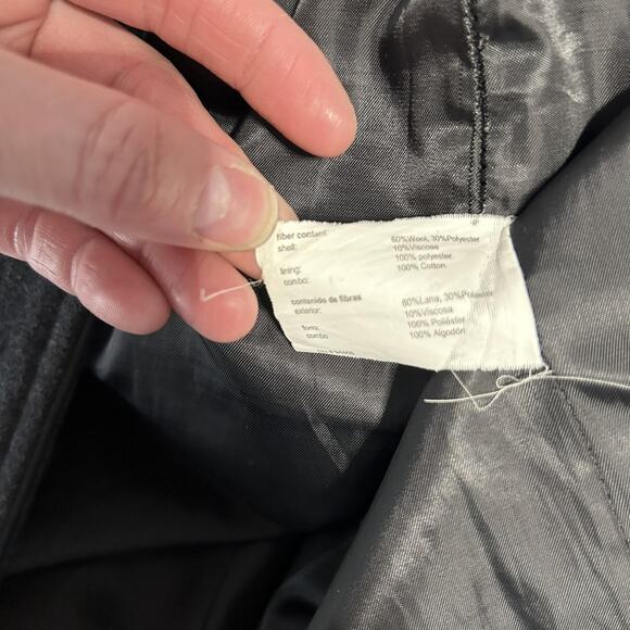 Donnybrook Coat Womens Large Wool Blend Hooded Velvet Trim Button Front Long - Picture 9 of 14